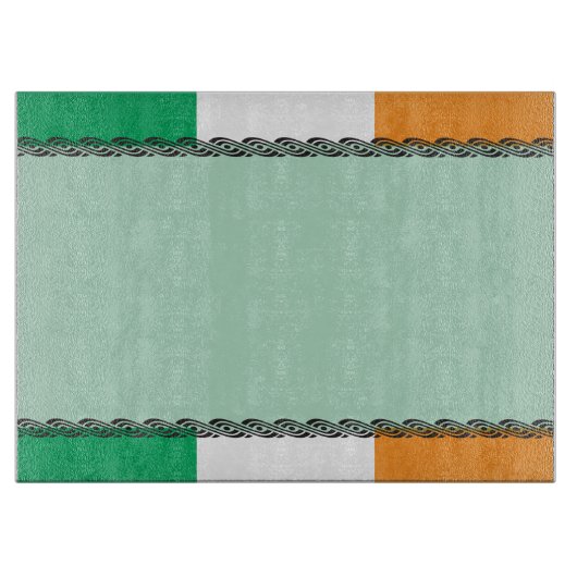Irische oder Irland-Themen-Flaggenfarben und -Rahm Schneidebrett (Vorderseite)