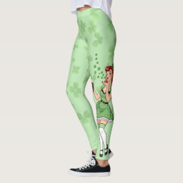 Irische Pin-Up mit Bierliebe Leggings