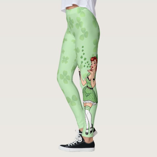 Irische Pin-Up mit Bierliebe Leggings (Links)