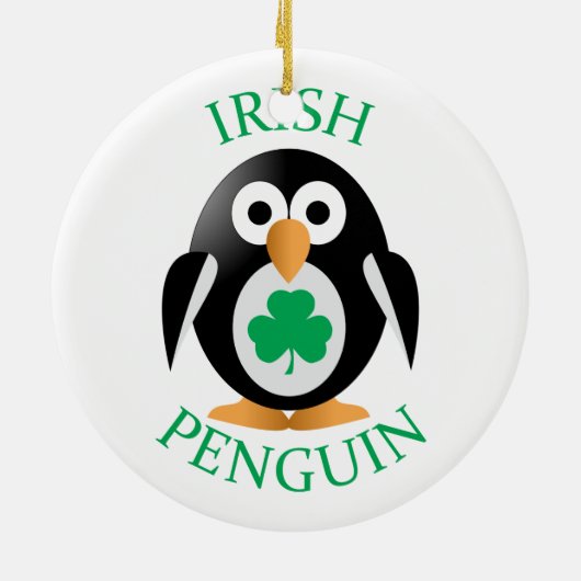 Irische Pinguine Keramikornament (Hinten)