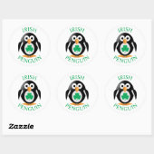 Irische Pinguine Runder Aufkleber (Blatt)