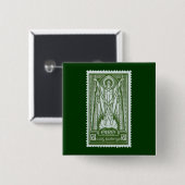 Irische Porto-Briefmarke St Patrick Button (Vorne & Hinten)