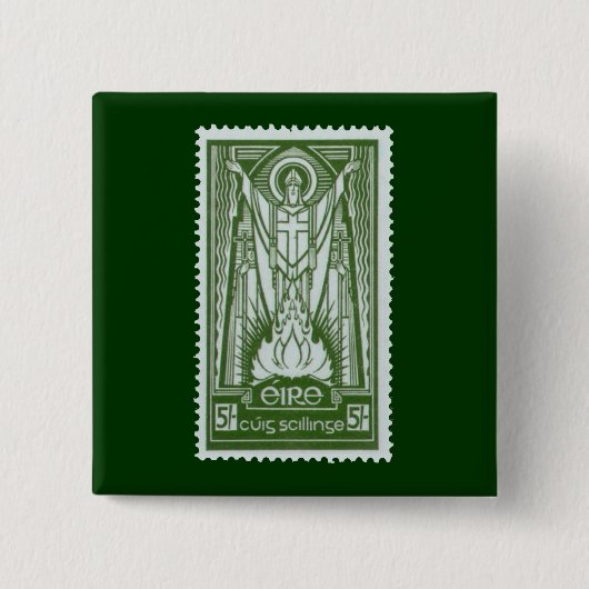 Irische Porto-Briefmarke St Patrick Button (Vorderseite)