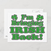 irische Postkarte zurückbringen (Vorne/Hinten)