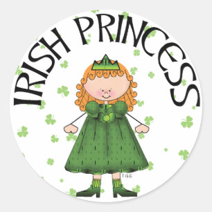 Irische Prinzessin Redhead Runder Aufkleber