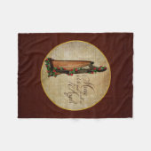 Irische Rosen-Harfen-Fleece-Decke Fleecedecke (Vorderseite (Horizontal))