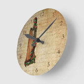 Irische Rosen-Harfen-Uhr Runde Wanduhr (Winkel)