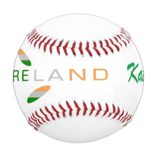 Irische Rosenflagge mit personalisiertem Namen  Baseball