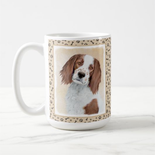 Irische Rot- und Weiß-Farbgebung - Originale Kunst Kaffeetasse (Links)