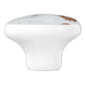 Irische Rot- und Weiß-Farbgebung - Originale Kunst Keramikknauf (Seitenansicht)