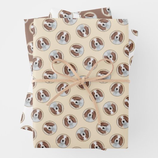 Irische Rot- und Weiß-Malerei Original Art Geschenkpapier Set (Beispiel)