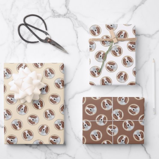 Irische Rot- und Weiß-Malerei Original Art Geschenkpapier Set (Vorderseite)