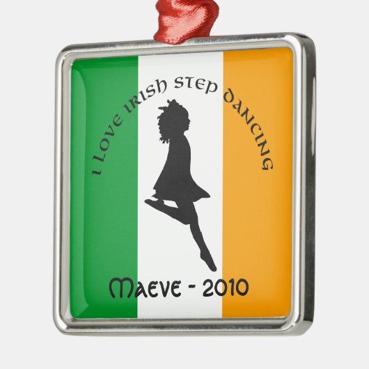 Irische Schritt-Tanzen-Verzierung Silbernes Ornament (Links)