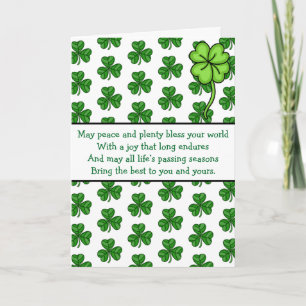 Irische Segenswünsche   Frohen St. Patrick's Day   Karte