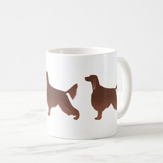 Irische Setter Basic Breed Illustration Silhouette Kaffeetasse (VorderseiteRechts)