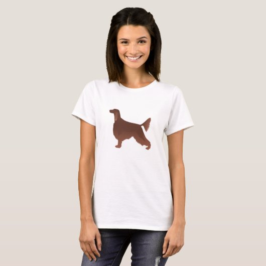 Irische Setter Basic Breed Illustration Silhouette T-Shirt (Vorne ganz)