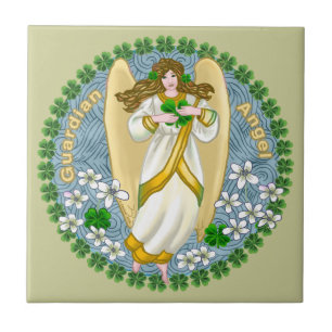 Irische Shamrock-Engel-Fliese Fliese