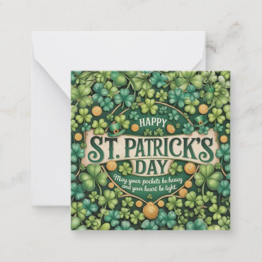 Irische Shamrock-Feierdesign Mitteilungskarte (Vorderseite)