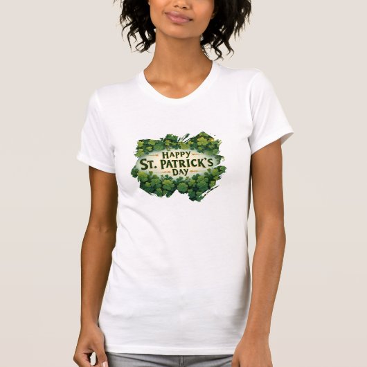 Irische Shamrock-Feierdesign T-Shirt (Vorderseite)
