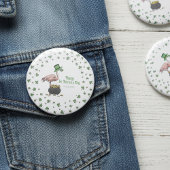 Irische Shamrock-Flamingo-St.-Patrick's-Party Button