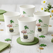 Irische Shamrock-Flamingo-St.-Patrick's-Party Pappbecher