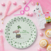 Irische Shamrock-Flamingo-St.-Patrick's-Party Pappteller (Party)