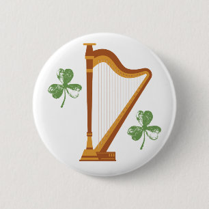 Irische Shamrock-Harp-Taste Button