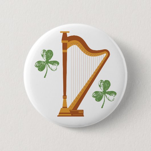 Irische Shamrock-Harp-Taste Button (Vorderseite)