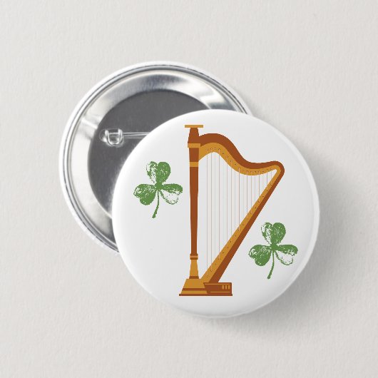 Irische Shamrock-Harp-Taste Button (Vorne & Hinten)