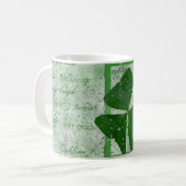 Irische Shamrock-Wortwolke im Regen Kaffeetasse (Vorderseite Links)
