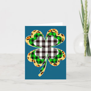 Irische Shamrocks Leopard Büffel Karo Lustig St. P Karte