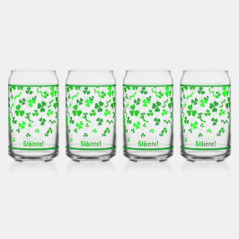 Irische Sláinte Lucky Shamrocks Design Personalisi Dosenglas