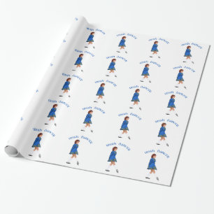 Irische Soft-Shoe-Tänzerin in Blau Geschenkpapier