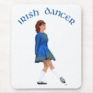 Irische Soft-Shoe-Tänzerin in Blau Mousepad