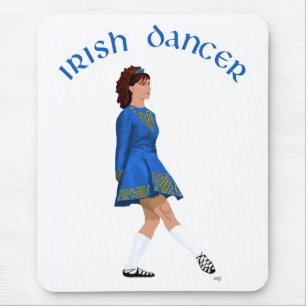 Irische Soft-Shoe-Tänzerin in Blau Mousepad