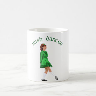Irische Soft-Shoe-Tänzerin in Grün Kaffeetasse