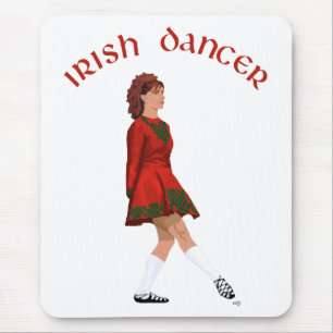 Irische Soft-Shoe-Tänzerin in Rot Mousepad