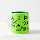 Irische Sport-Pferdekaffee-Tasse Zweifarbige Tasse (Vorderseite Links)