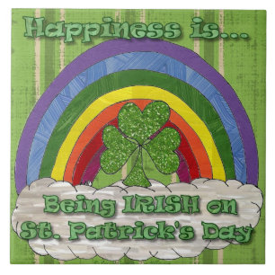 Irische Stimmung am St. Patrick's Day Keramikflies Fliese