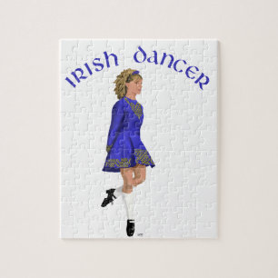 Irische Tänzerin Blond in Blau Puzzle