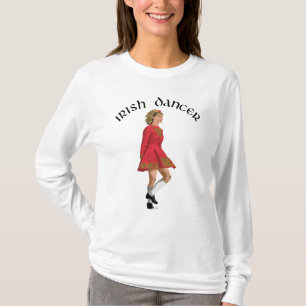 Irische Tänzerin Blond in Rot T-Shirt