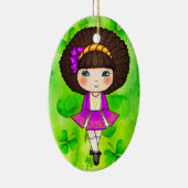 Irische Tänzerin im violetten Kleid Keramik Ornament (Rechts)