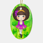 Irische Tänzerin im violetten Kleid Keramik Ornament (Links)