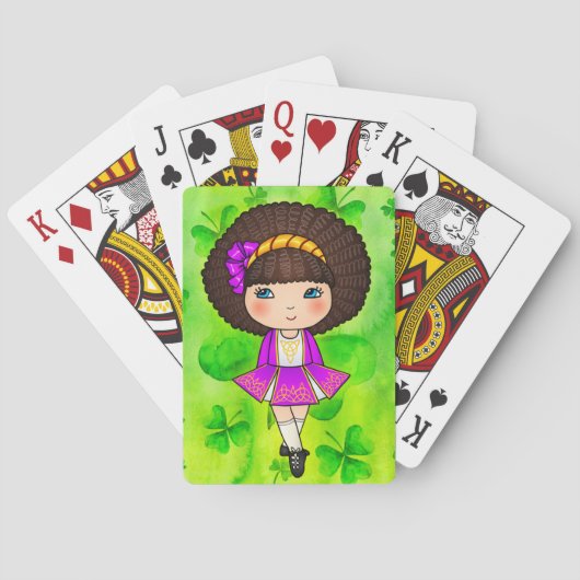 Irische Tänzerin in violettem Kleid Spielkarten (Rückseite)