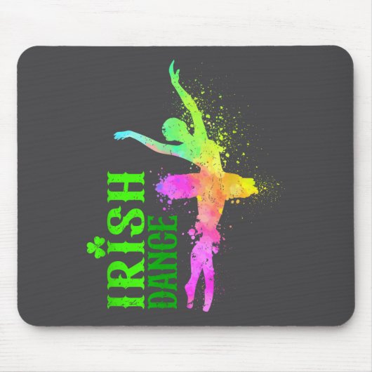 Irische Tanzfarben Frohen St. Patrick's Day Tänzer Mousepad (Vorne)
