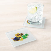 irische Terrier Liebe Glasuntersetzer (Schrägansicht)