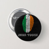 Irische Touchfingerabdruckflagge Button (Vorne & Hinten)