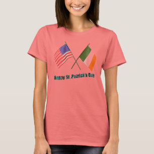 Irische und amerikanische Flaggen T-Shirt