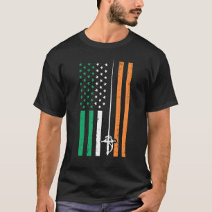 Irische US-Flagge Fecht-Schwert Vintage St. Patric T-Shirt