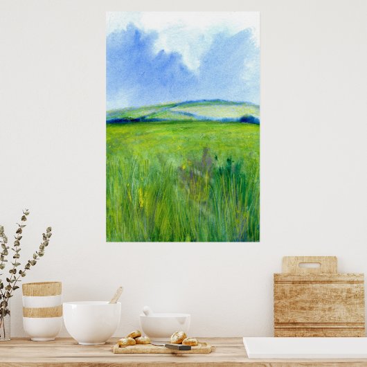 Irische Wasserfarbenlandschaft Poster (Küche)